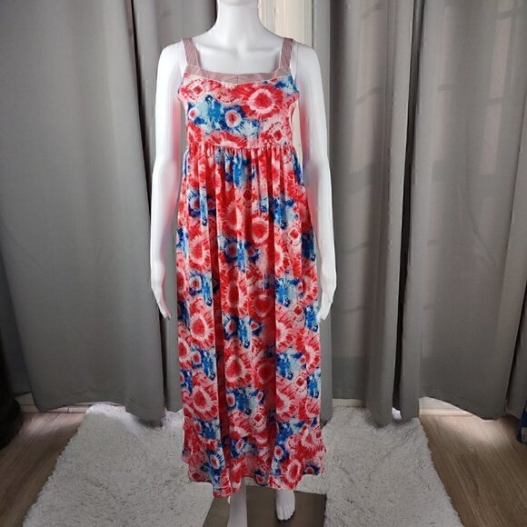 Bonnie Jean Other - Bonnie Jean Red, White, Blue, Tie Dye Sunflower Dress Size 14 (NWT)